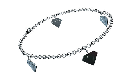 Silver Diamond Charm Bracelet
