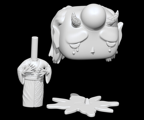 STL file Hantengu - Demon Slayer Oni 🌙・3D print design to