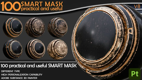 100 High-Detail Smart Masks - substance painter - MEGA PACK