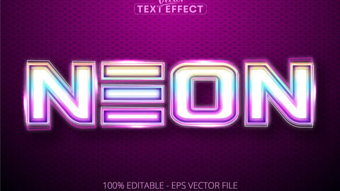 Neon text effect, editable neon lights signage text style