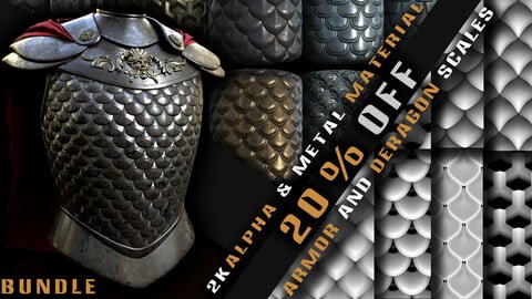 Bundle of 65 Armor and Dragon Scales Alpha + 390 Patterned Metal Smart Material