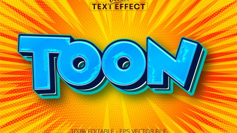 Cartoon text effect, editable comic text style