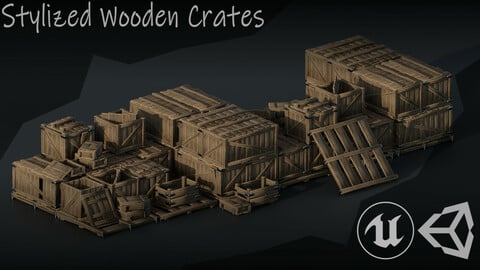 Stylized Wooden Crates Bundle