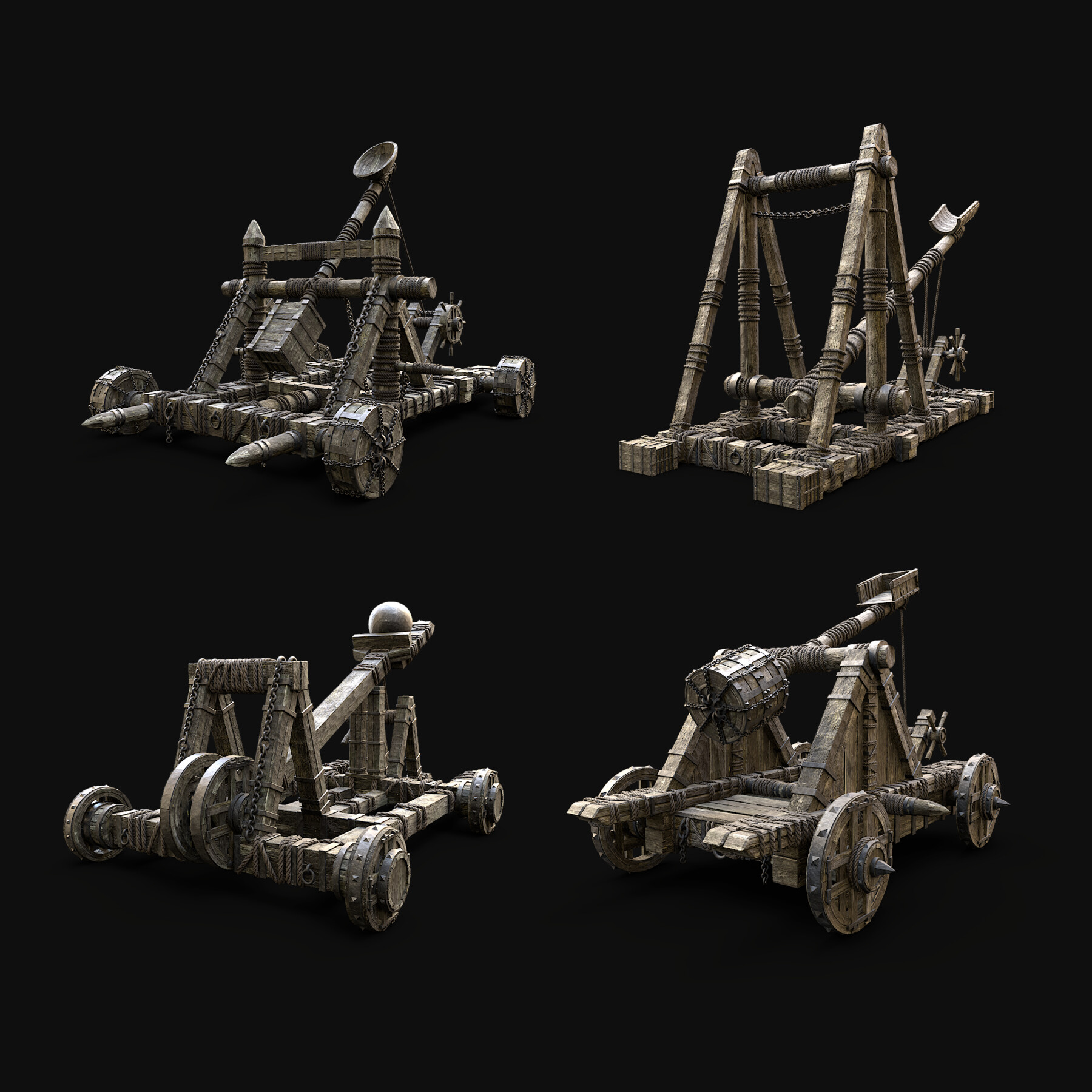 ArtStation - CATAPULT WAR MACHINE SIEGE ENGINE PACK