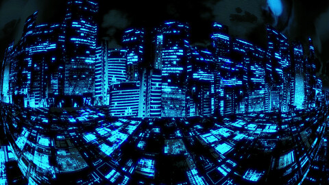 Cubemap Skybox Set D - Virtual Future Skylines  - HDRI Skies