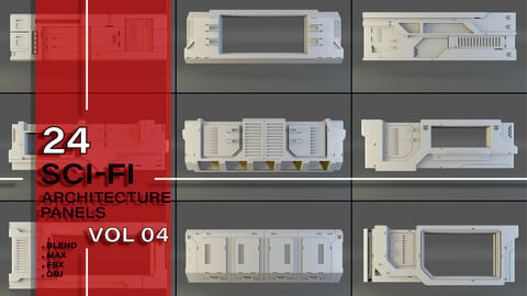 24 + scifi architecture / kitbash panels pack/vol 04