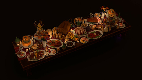 Fantasy Feast Food and Tableware Asset