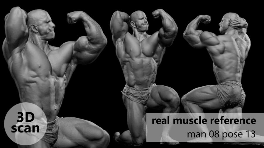 ArtStation - 3D scan real extreme muscleanatomy Man08 pose 13 | Resources