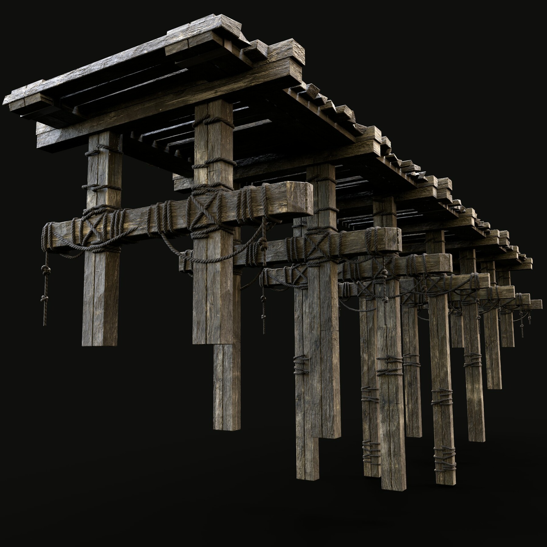 ArtStation - RAIL BRIDGE MEDIEVAL WOODEN PLATFORM CONSTRUCTION ...