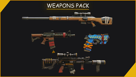 Stylized Game Ready Weapons Collection