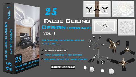 25 False Ceiling Design ( Modern knauf) + Ceiling object - Vol 1