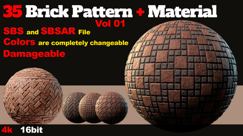 35 Brick Pattern + Material Vol 1.0
