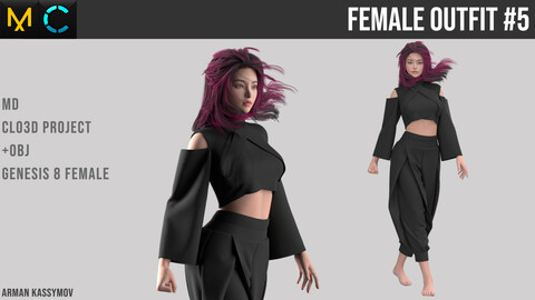 Female outfit #5 Marvelous Designer Project | +.obj