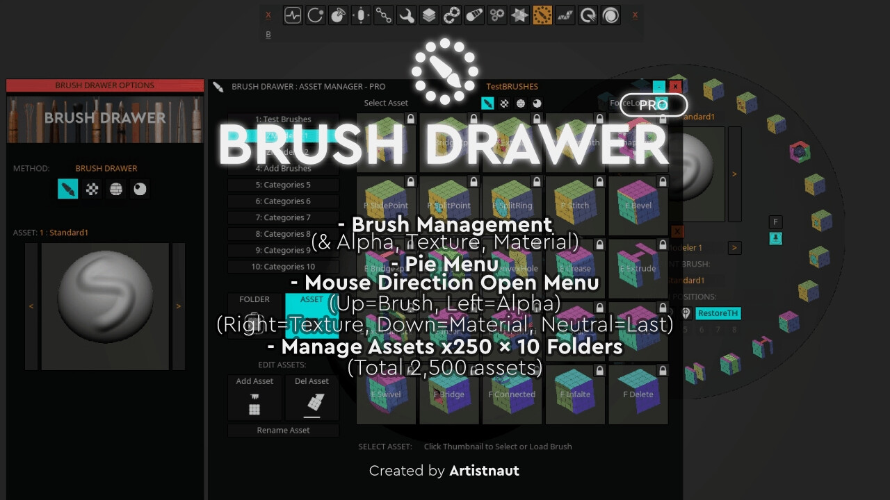 ArtStation - Brush Drawer - ZBrush Plugin | Resources