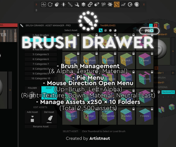 ArtStation - Brush Drawer - ZBrush Plugin | Resources