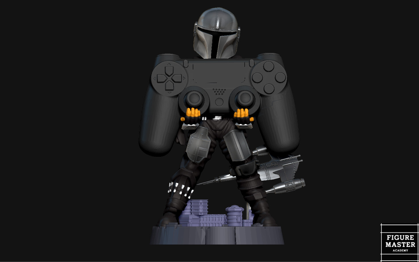 ArtStation MANDALORIAN BESKAR PS5 PS4 CONTROLLER HOLDER MODEL