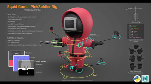 Squid Game: PinkSoldier Free Character Rig