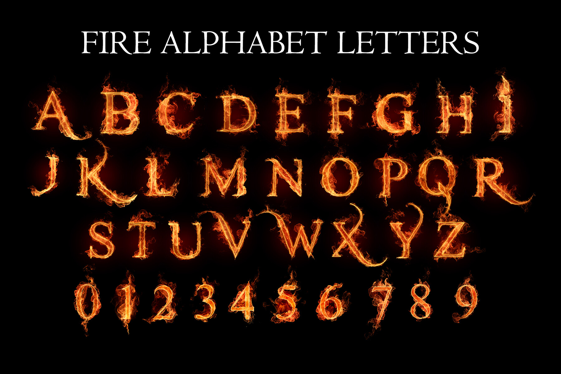 Artstation Fire Alphabet Letters And Numbers Flaming Alphabet Set Of Letters In Flames