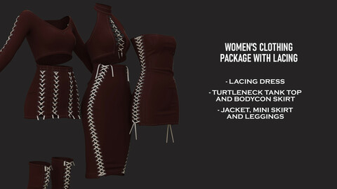 Women's clothing package with lacing