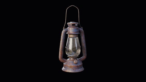 Old Oil Lamp 3D Model - Game Ready