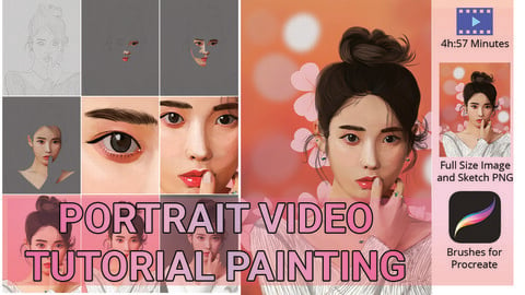 Portrait Painting in Procreate Video Tutorial of IU