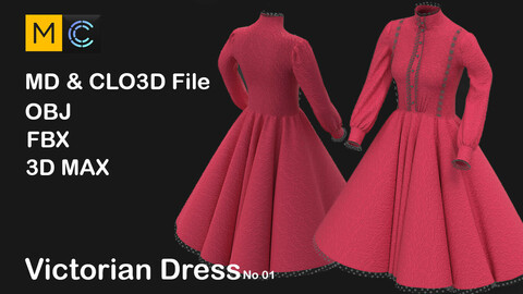 Victorian Dress 01 3D model