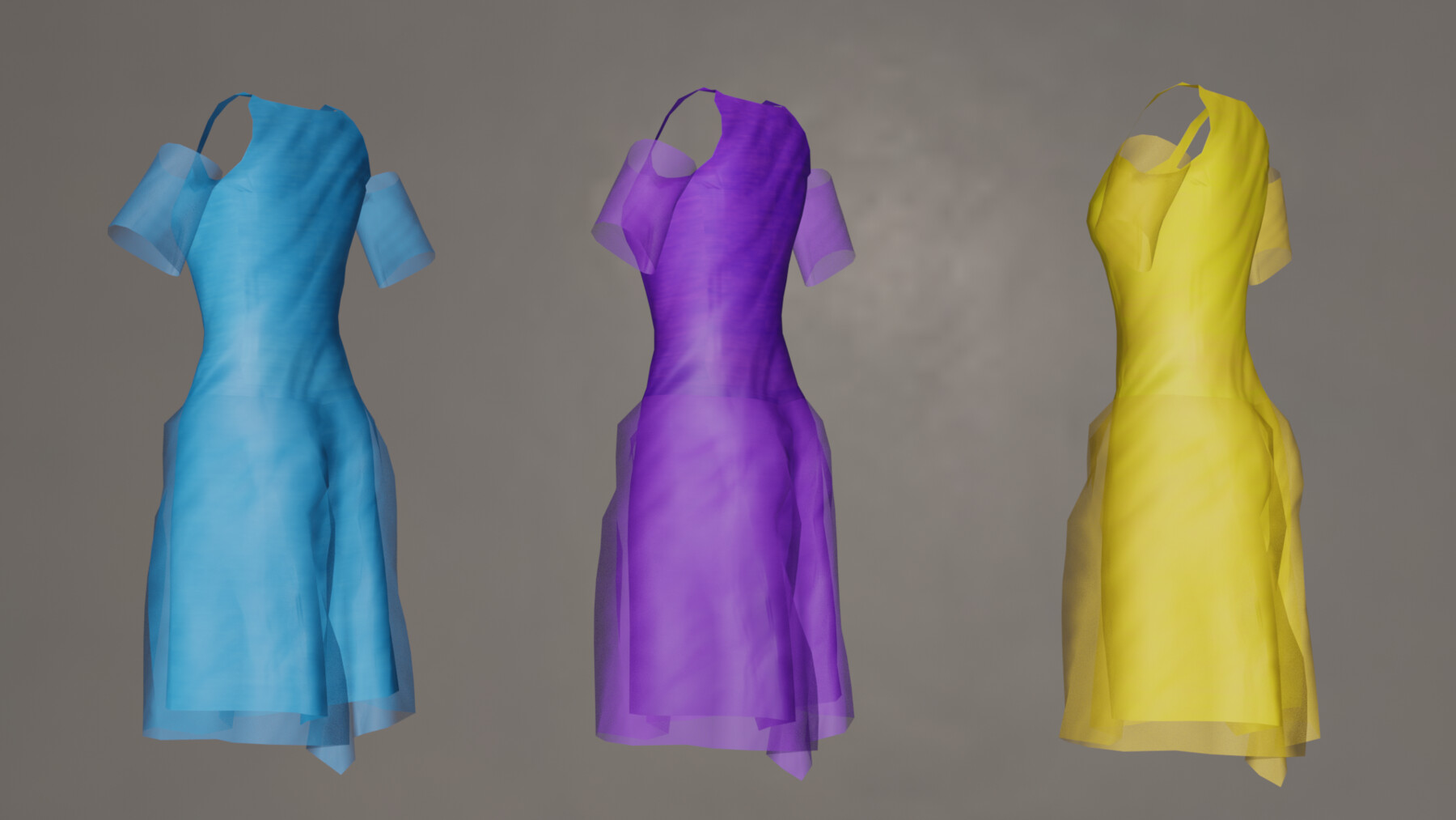 ArtStation - Cold Shoulder Dress | Game Assets