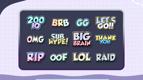 Twitch Text Emotes Package, Cute Text Twitch Emotes, Twitch Emotes GG, Emotes Package, Text Emotes, Discord Emotes