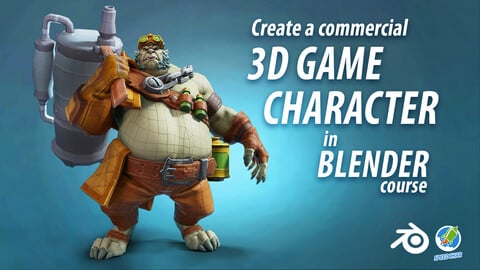 Create a commercial game 3D Character in Blender full course