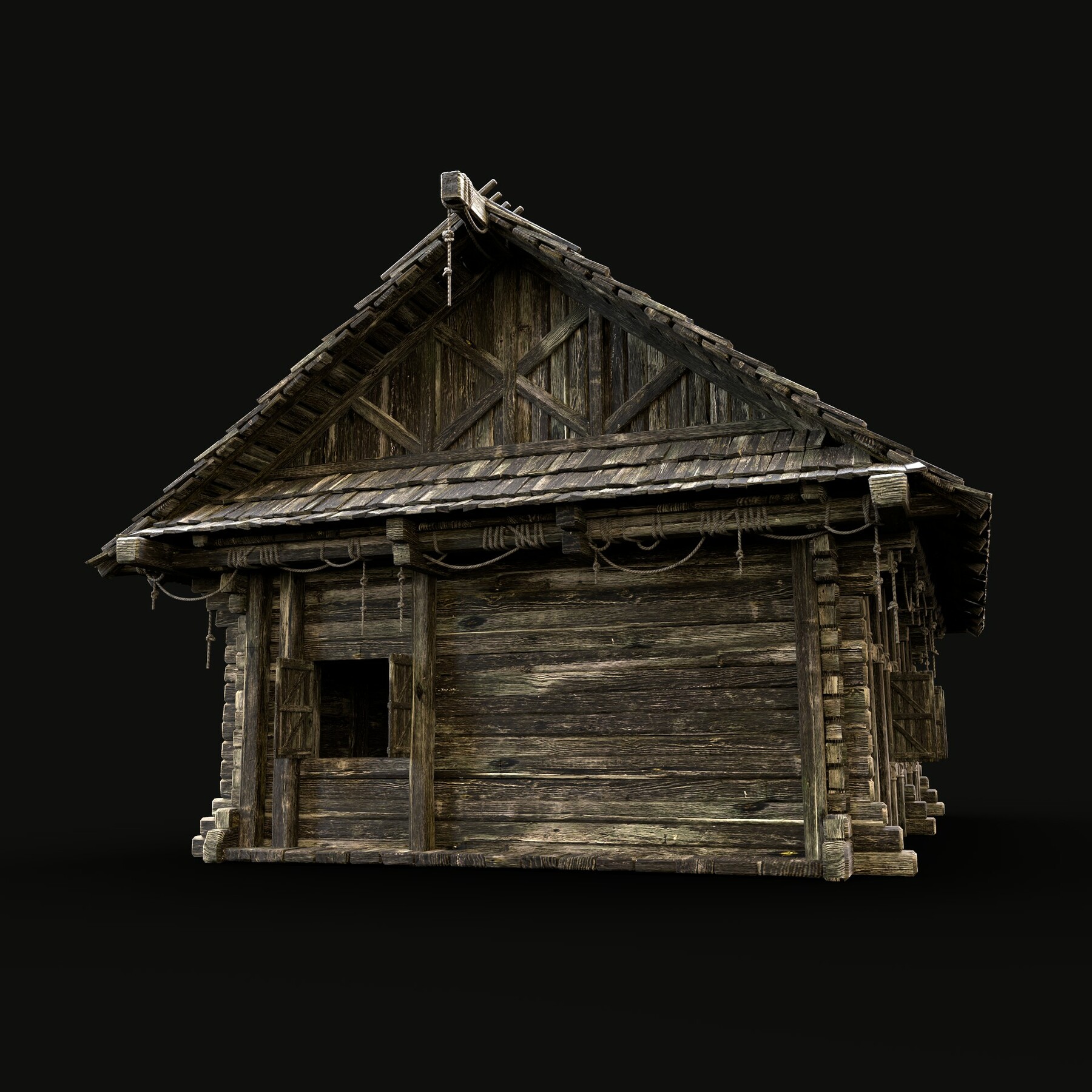 ArtStation - VILLAGE HOUSE ENTERABLE HUT COTTAGE MEDIEVAL WOODEN