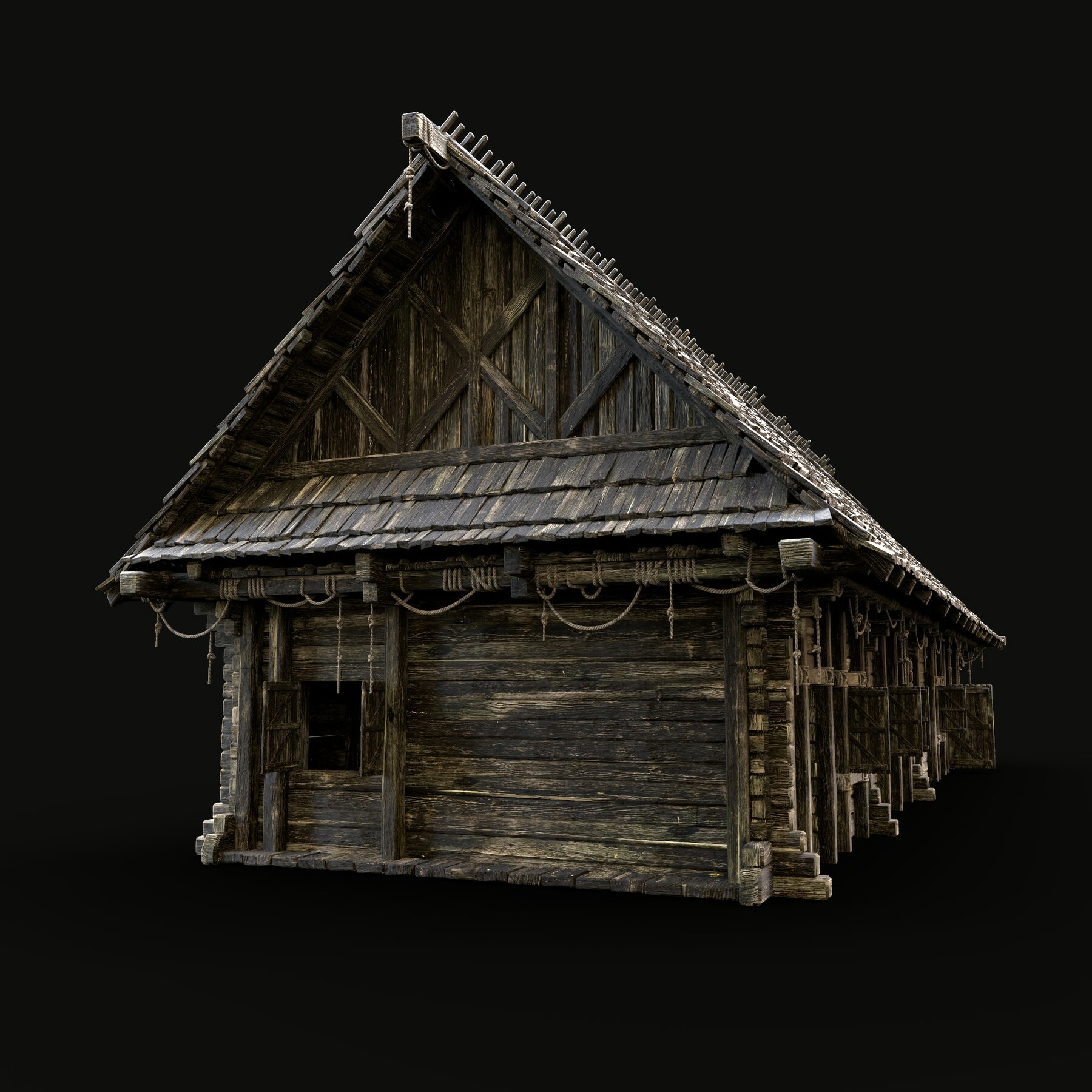ArtStation - VILLAGE HOUSE ENTERABLE HUT COTTAGE MEDIEVAL WOODEN