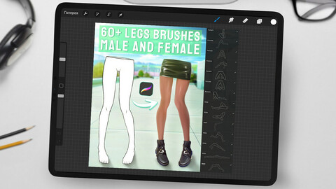 60+ Male and Female Legs Stamps for Procreate