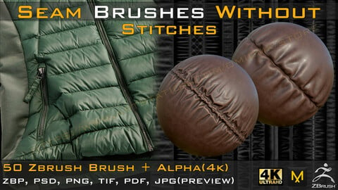 50 Seam Brushes Without Stitches (4k)+Alpha -Vol 03