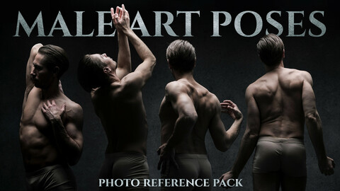 A Male Art Poses- Photo reference pack for artists 664 JPEGs noAI