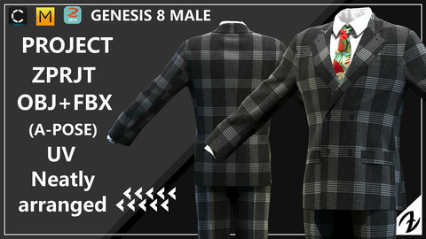 ZEra_Men's suit Elegance is innate(MarvelousDesigner/CLO )