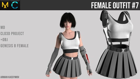 Female Outfit #6 Marvelous Designer Project | +.obj