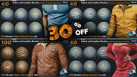 320  Fabric and Leather VDM Brushes Bundle ( 30% OFF ) vol 01