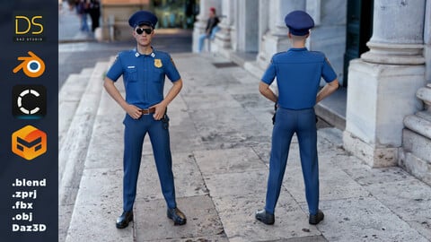 Police Outfit. Daz3D / Clo3D / Blender / Obj / Fbx