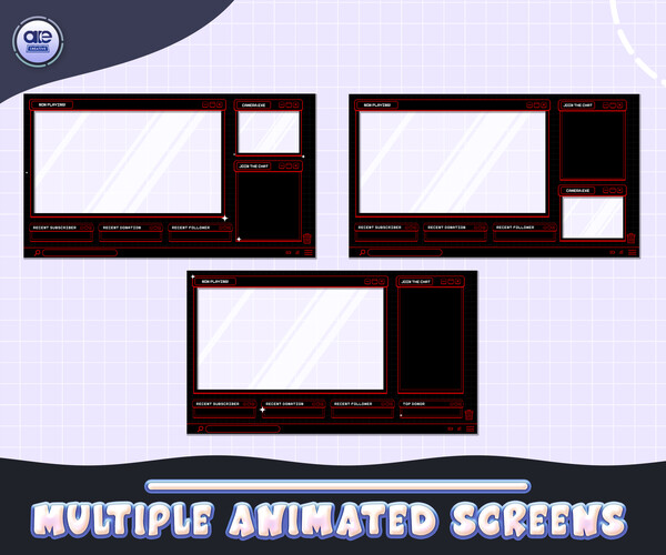 ArtStation - Animated Stream Package Overlay Black and Red Pixels ...