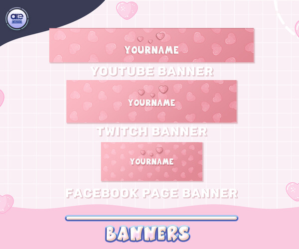 ArtStation - Animated Stream Package Overlay Pink Heart , Pink Stream ...