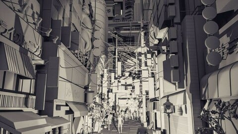 Tokyo street 3D scene