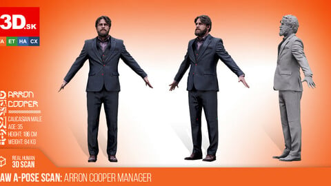 Raw A-pose Male Scan | Arron Cooper | Manager