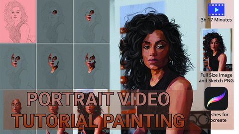 Realistic Portrait Painting in Procreate Video Tutorial