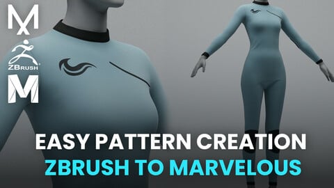 EASY PATTERN CREATION FROM ZBRUSH TO MARVELOUS DESIGNER - not commented