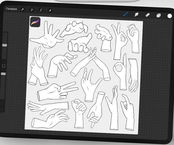 ArtStation Hands Brushes Set for Procreate (50 brushes) Brushes