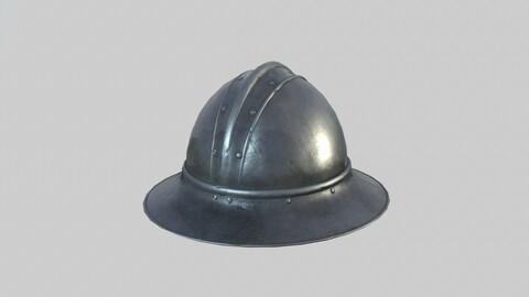 Medieval Kettle Helmet 01