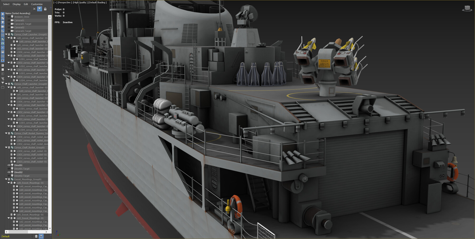 ArtStation AmazonClass Type 21 Frigate Game Assets