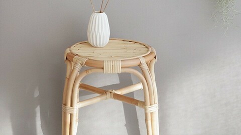 PASAR round stool 45 rattan CR0025