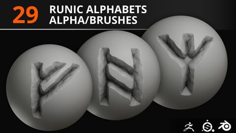 29 runic alphabets Alpha/Brushes