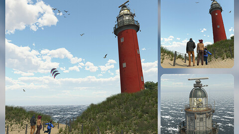 Light Tower The Koog (Texel, The Netherlands) (3D Model) update